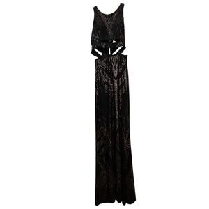Jump Apparal Black Glitter Cutout Prom Dress- Size 1/2